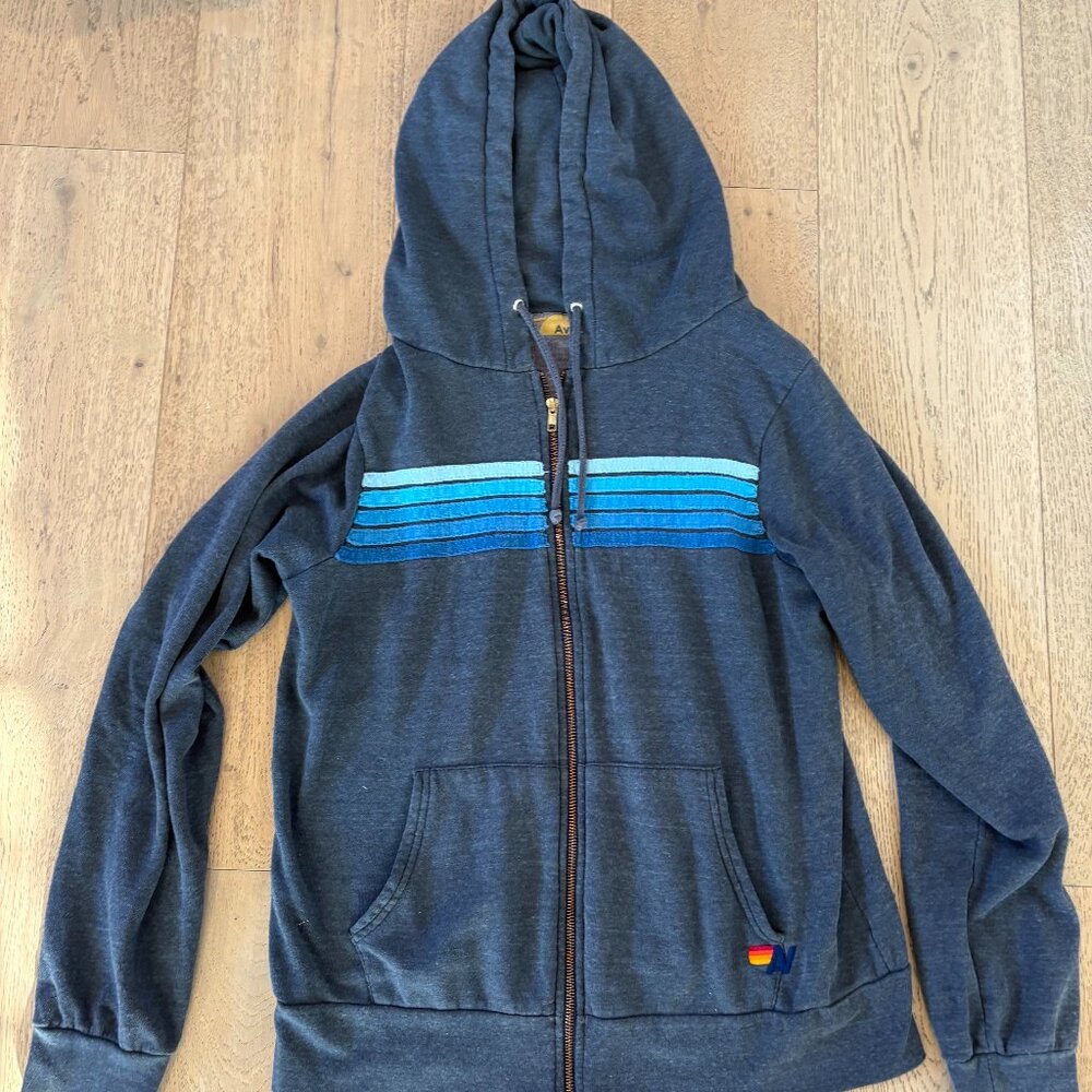 Aviator Nation size L charcoal blue hoodie and sweatpants